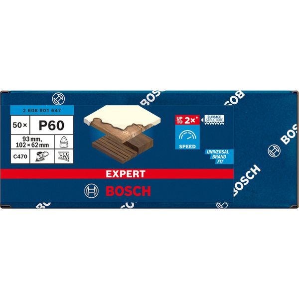 EXPERT C470 Sandpaper 225 mm, G 40/80/120/180, 6-pc image 1