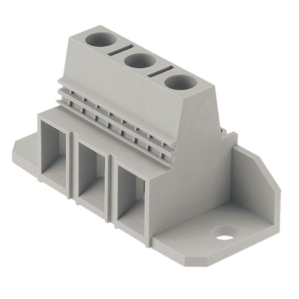Printed circuit board terminals, 15.00 mm, Number of poles: 6, 90°, Solder pin length (l): 4.5 mm, tinned, Pebble grey, Clamping yoke connection, Clamping range, max. : 25 mm², Box image 1