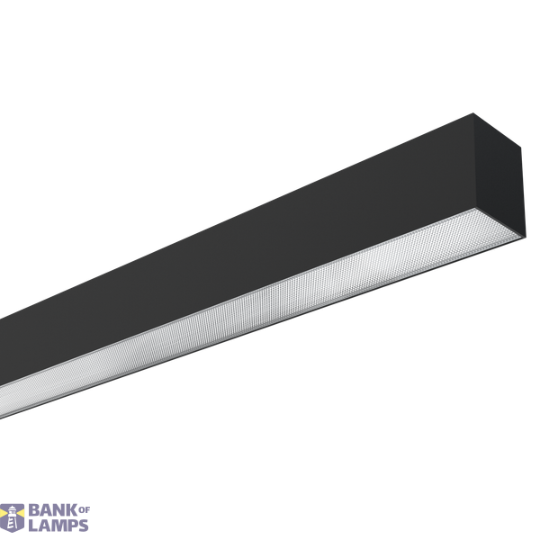 Nile 3 Up/Down Batten 4ft 40W Diffuser SCT Black DALI image 1