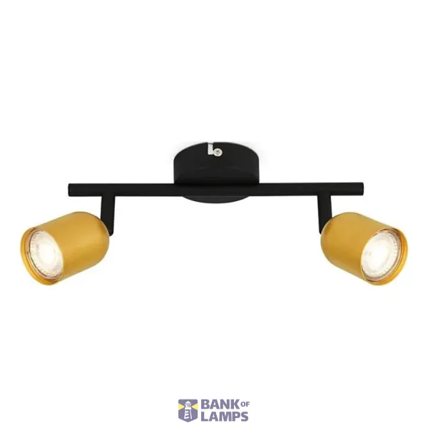 Spotleuchte, schwarz-gold, 2xGU10 / max. 9W excl. image 1