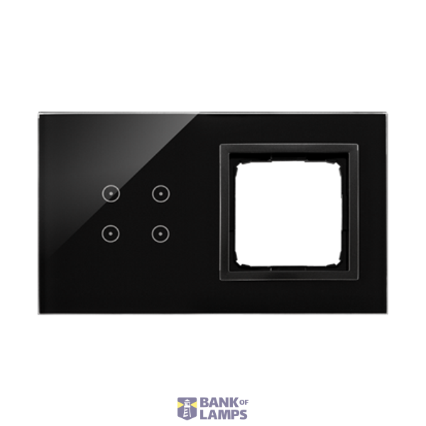 Touch panel 2 modules, Modul 1: 4 touch fields, Module 2: space for Simon 54 module, Fixing: horizontal, volcanic lava image 1