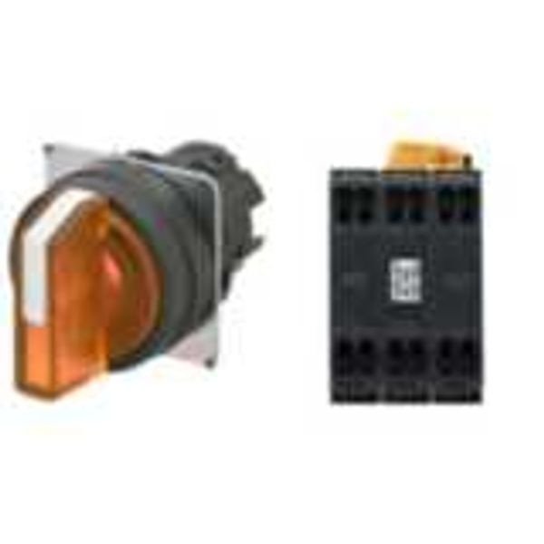Selector A22NW Ã˜22, 3 position, Lighted, bezel PLASTIC, MANUAL, COLOR A2246300A image 2