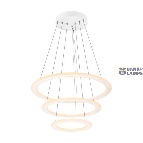 ONE FLAT, pendant light, triple, 300cm, 2700/3000K, DALI 2, Touch, white image 1