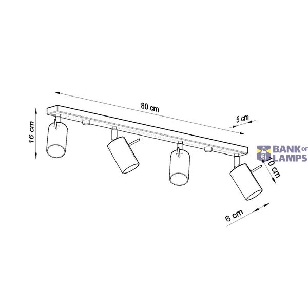 RING CEILING LAMP 4L WHITE GU10 4X40W IP20 image 5