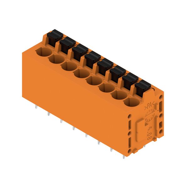 Printed circuit board terminals, 5.08 mm, Number of poles: 8, 180°, Solder pin length (l): 3.5 mm, tinned, orange, PUSH IN with actuator, Clamping range, max. : 2.5 mm², Box image 2