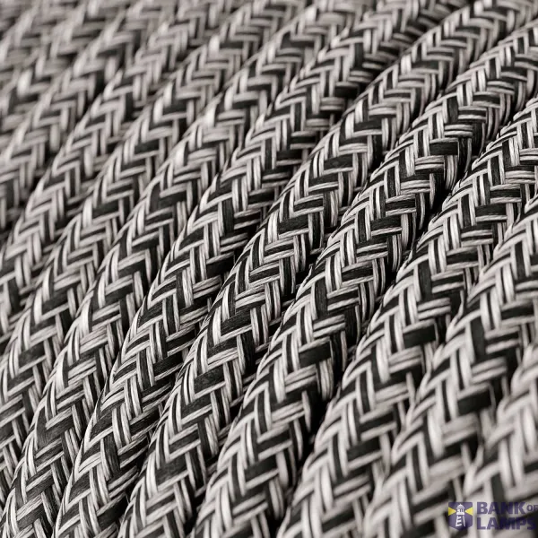 Black Onyx Tweed Glitter ZigZag Textile Cable - The Original Creative-Cables - RS81 round 2x0.75mm / 3x0.75mm image 2