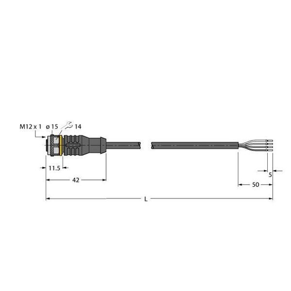 Actuator and Sensor Cable, PUR Connection Cable   RKC4.4T-2/TXG image 1