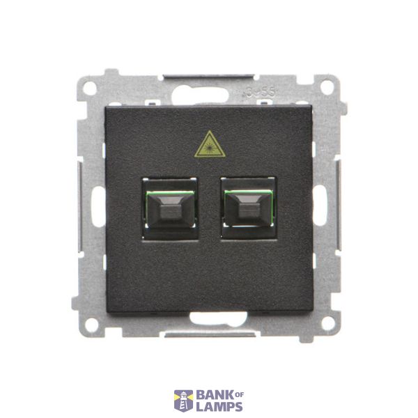 Double fiber optic sockets, black matt image 1