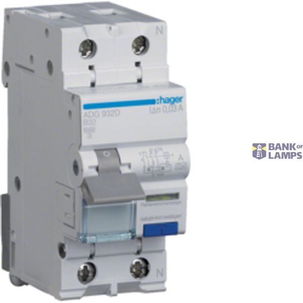 Residual Current Miniature Circuit Breaker B 1+N 0,03A 32A,A-G ADG932D image 1