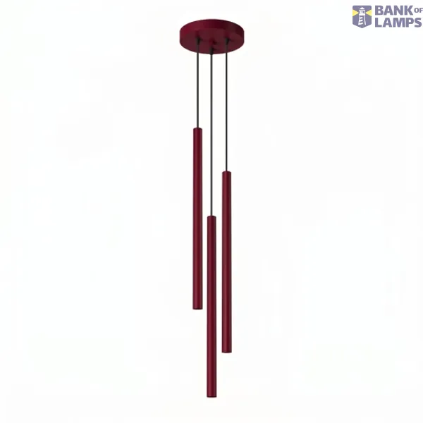 Pendant lamp PASTELO 3P burgundy image 1