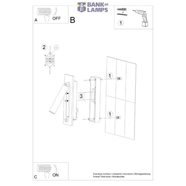 ENIF WALL LAMP BLACK G9 1X40W IP20 image 8