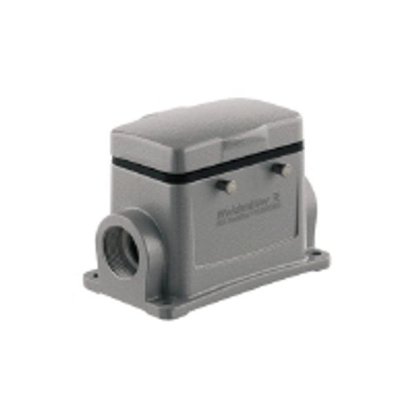 HDC enclosures, Size: 7, Protection degree: IP65, in plugged condition, Base housing, Side-locking clamp on upper side, Standard, with cover, Size of cable entries: M 32 image 1