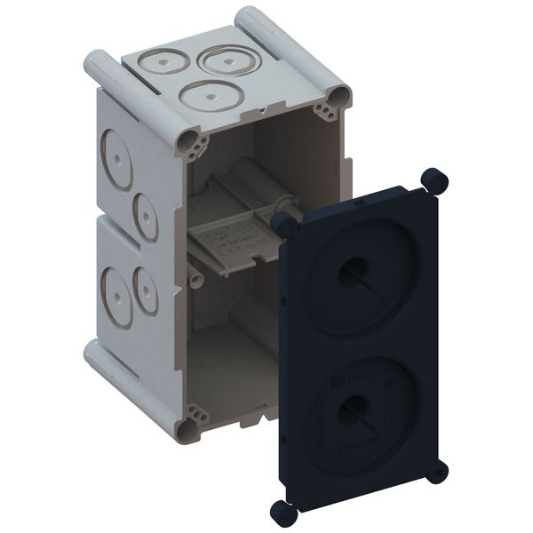 AGRO Flush-mounted box 2x1 with cover and separation wall image 1