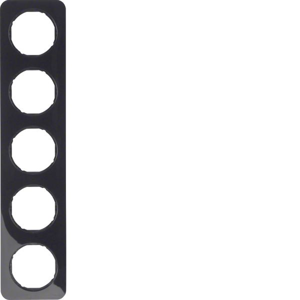 Frame 5gang, R.1, black glossy image 1