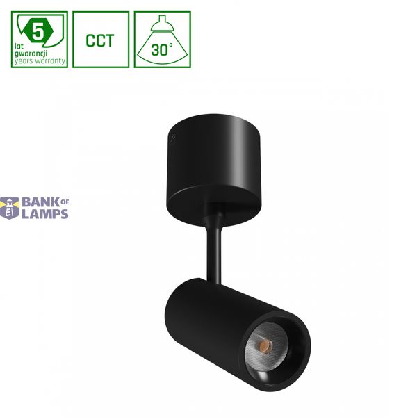 SPOT M OPRAWA ANTYNKOWA 10W CCT 230V 30st IP20 śr.44 x145x205mm CZARNY 5 LAT GW. SPECTRUM image 1