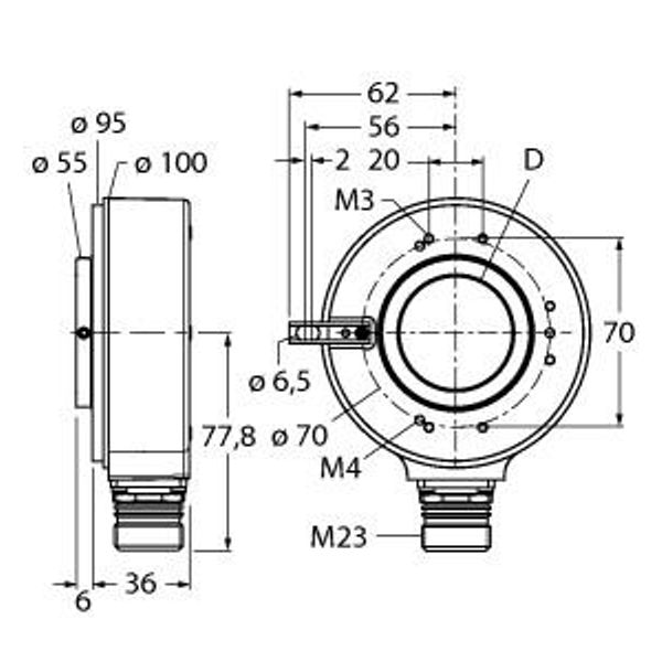 Incremental Encoder Industrial Line   RI-42H25S4-2B5000-12M23 image 1