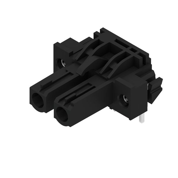 PCB plug-in connector, female header, Solder flange, THT solder connection, 7.62 mm, Number of poles: 2, 90°, Solder pin length (l): 3.2 mm, tinned, black, Box image 2