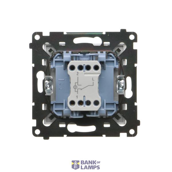 Two-way switch with LED illumination - separate backlight for each key, (module), Simon 24, IP20, 10AX, champagne matt image 1