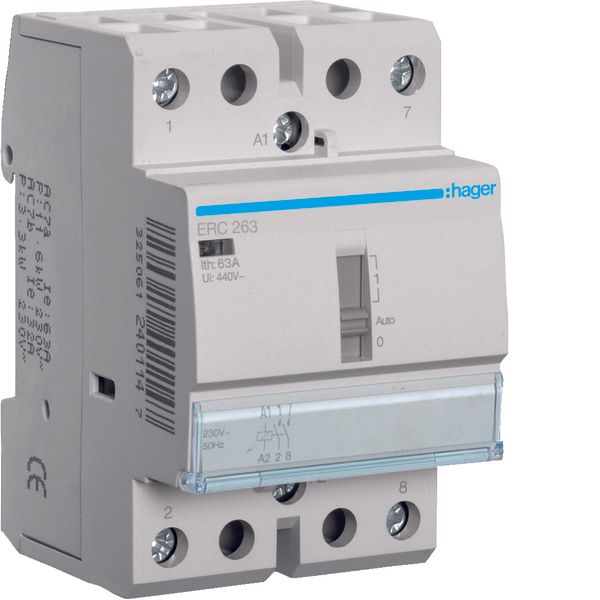 Override Contactor 63A, 2NO, 230V image 1