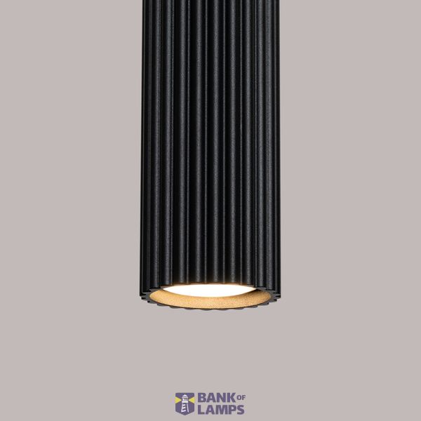 SINGLE BLACK PENDANT ON GU10 WITH CYLINDRICAL ELEGANT LAMP, CARBON SERIES image 3