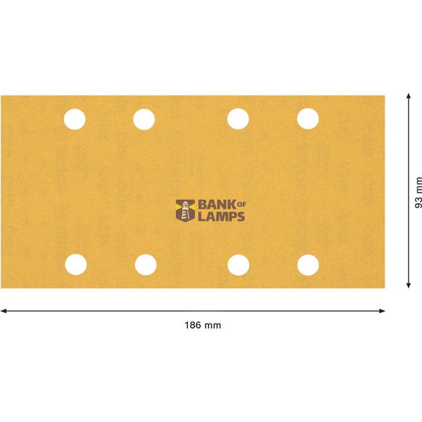 EXPERT C47 Sandpaper with 8 holes for Orbital Sanders 93 x 186 mm, G 24 1-pc image 2