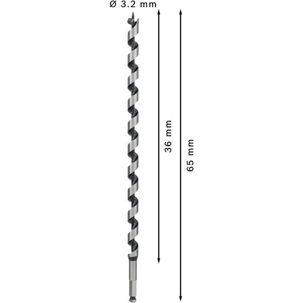 Wood auger bit, hexagon 18 x 385 x 450 mm, d 11,1 mm image 2