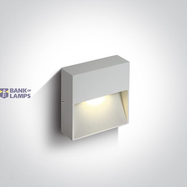 67359A/W/V WHITE WALL LIGHT 3W CCTV IP65 DARK LIGHT 230V image 1