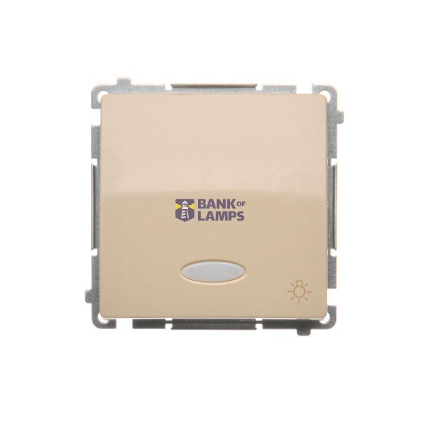 Light push button with indicator light, LED not replaceable Color: blue, (module), 10AX, quick connection, beige image 1