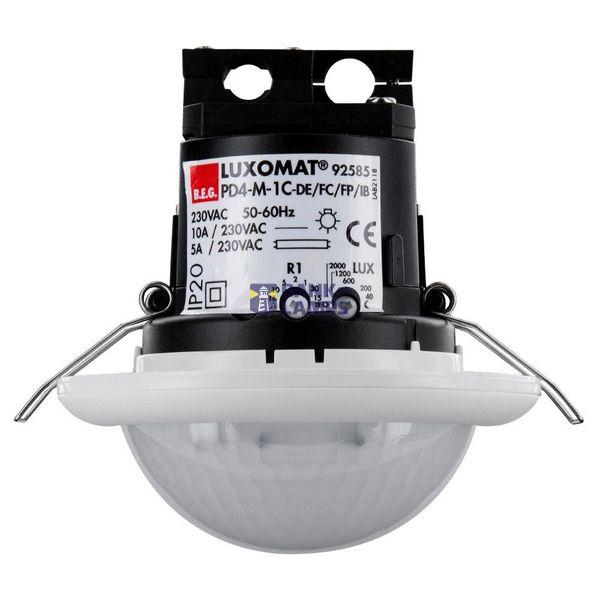 PRESENCE SENSOR ON/OFF MASTER IP20 WITH INTEGRATED TWILIGHT SENSOR RECESSED - OPTIC B FOR BIG AREAS - MAXIMUM INSTALLATION HEIGHT 10 M. image 1