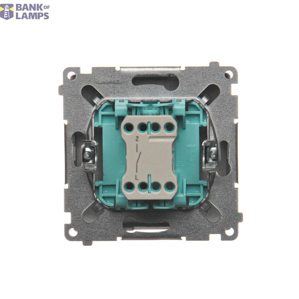 Three positions (1-0-2) single roller blind switch, satin, metallized, 10A image 1