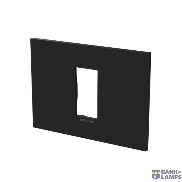 Frame - 1-gang / 1-module - Niessen logo - S - Matt Black image 2