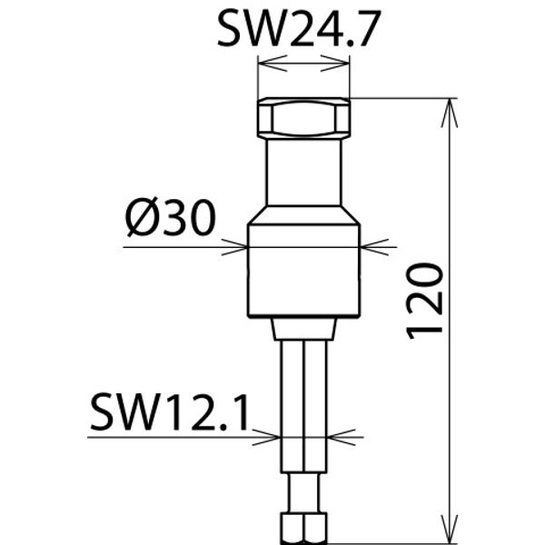 Operating head w. hexagon 24/12mm for motor drives image 2