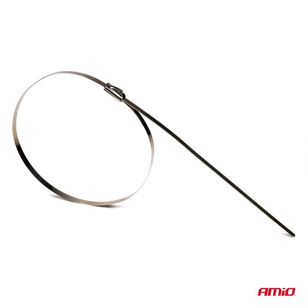 Stainless steel metal clamps 7.9x400mm 100 pcs. AMIO-04326 image 1