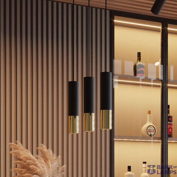 LOOPEZ 3L HANGING LAMP BLACK/GOLD GU10 3X40W IP20 image 7