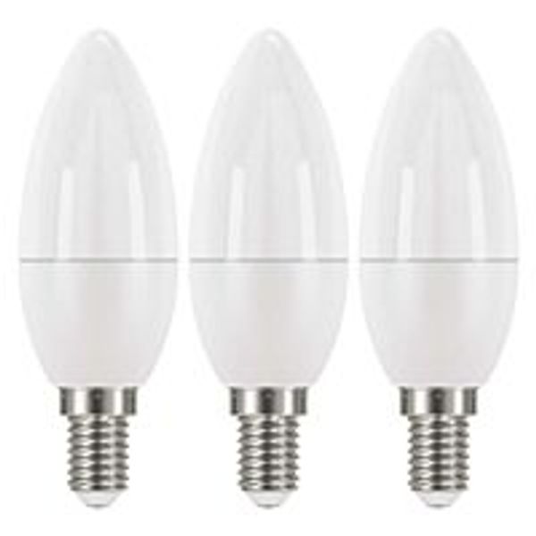 EMOS LED Bulb 6W-40 E14 470lm 4100K 250° NW Classic Candle 3pcs in a pack image 1