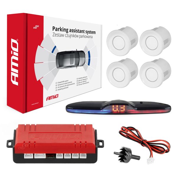 Parking assistant system MAX LED 4 sensor white image 1