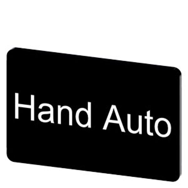 Labeling plate 17.5 x 27 mm, label black, labeling: Hand Auto image 1
