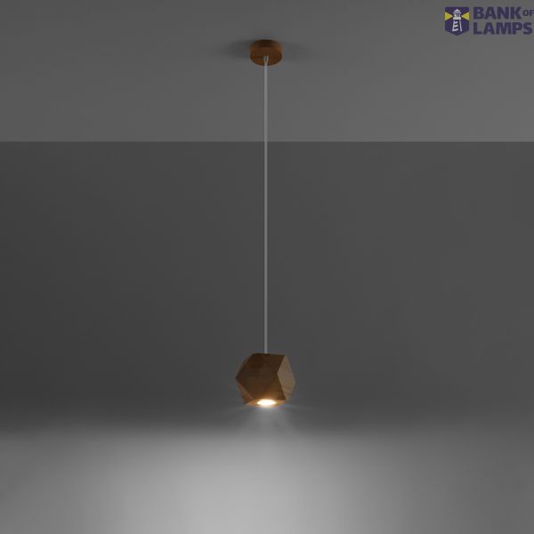 HANGING LAMP WOODY NATURAL WOOD GU10 1X40W IP20 image 5
