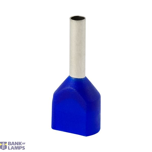 Double insulated sleeve terminal HI 2x0.75/8-ni blue, Al/Cu image 1