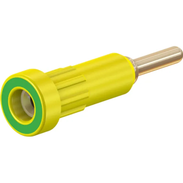 2 mm socket, round plug connection, mounting Ø 4.9 mm, yellow/green, 23.1012-20 image 1