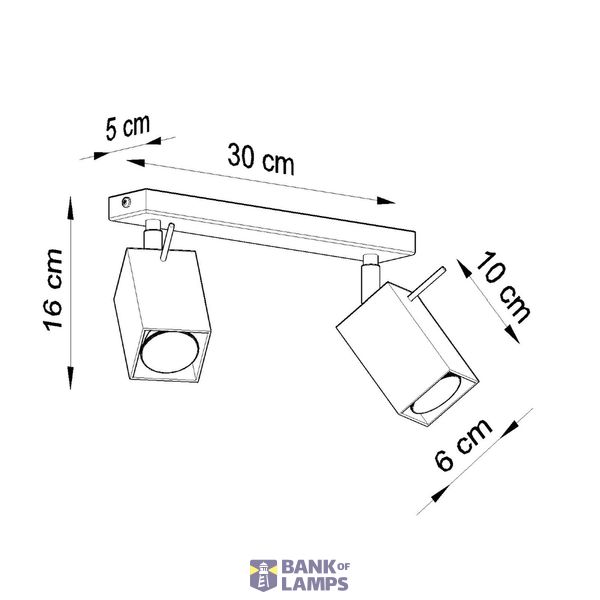 CEILING LAMP MERIDA 2 BLACK GU10 2X40W IP20 image 6