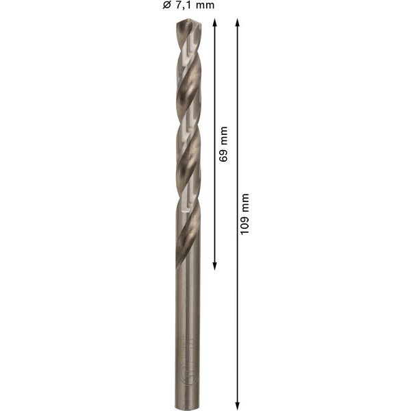 Metal drill bits HSS-G, DIN 338 7,1 x 69 x 109 mm 10 pcs. image 1