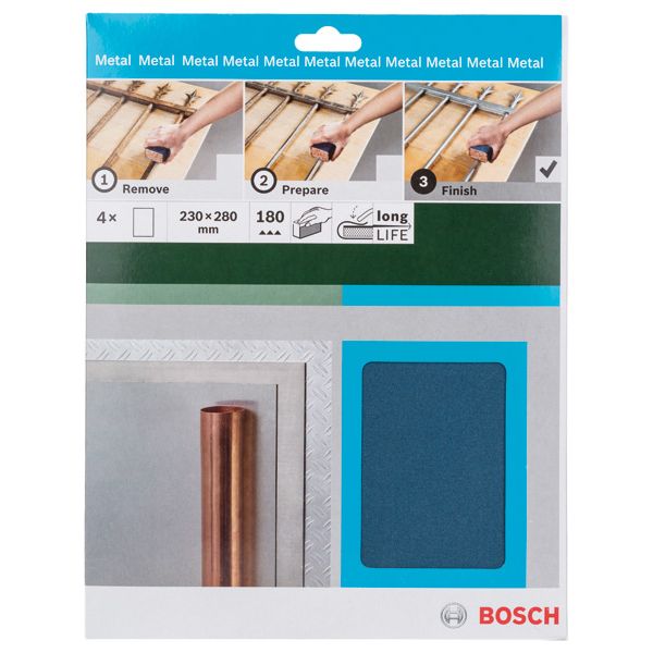 Hand sanding paper for metal, 230 x 280 mm, P180 4 x G= 180 image 2