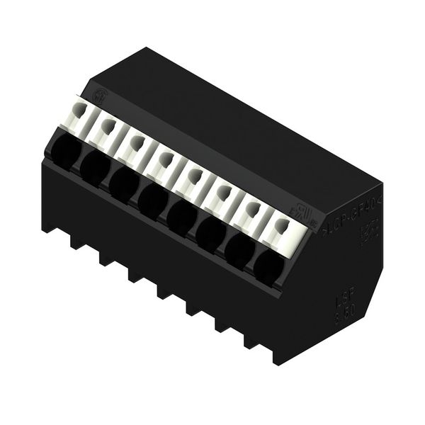Printed circuit board terminals, 3.50 mm, Number of poles: 8, 135°, Solder pin length (l): 1.5 mm, black, PUSH IN with actuator, Clamping range, max. : 1.5 mm², Tube image 1