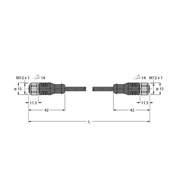 Actuator And Sensor Cable, PP-EPDM Extension Cable   RKCV4.5T-20-RKCV4.5T/TFW image 1