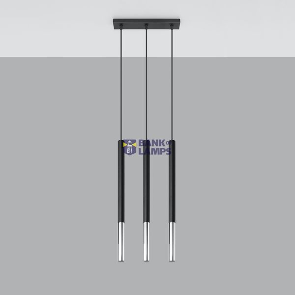 HANGING LAMP MOSAIC 3L BLACK/CHROME G9 3X40W IP20 image 2