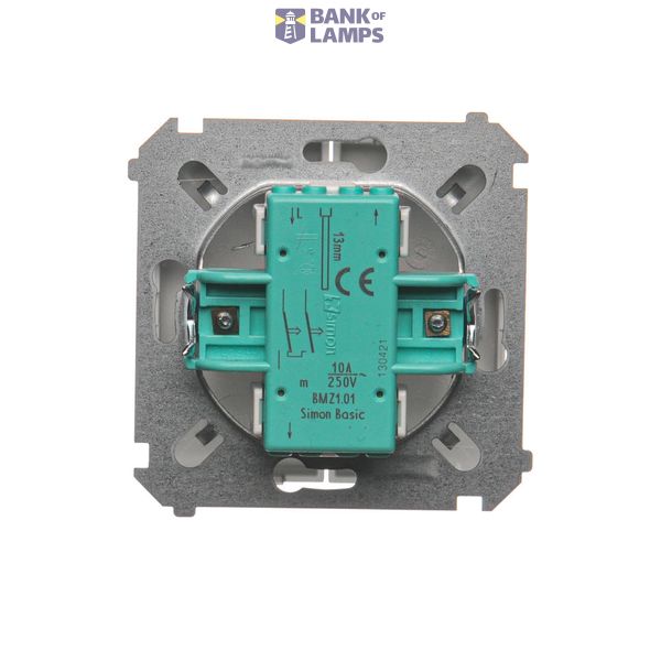 Single contact push button without pictogram, (module), 16AX, Screw, Gold matt, metalic image 1