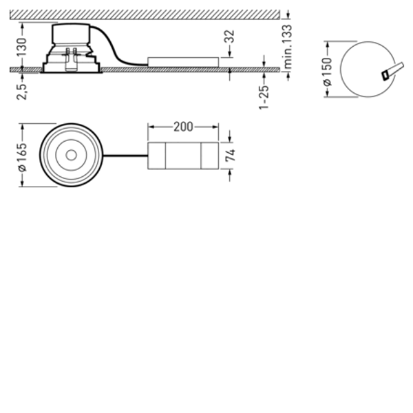 Downlights Sonnos Lens Aluminium around ETDD 23W 2700lm Extreme Wide Flood (XFL) IK06 3 SDCM image 1