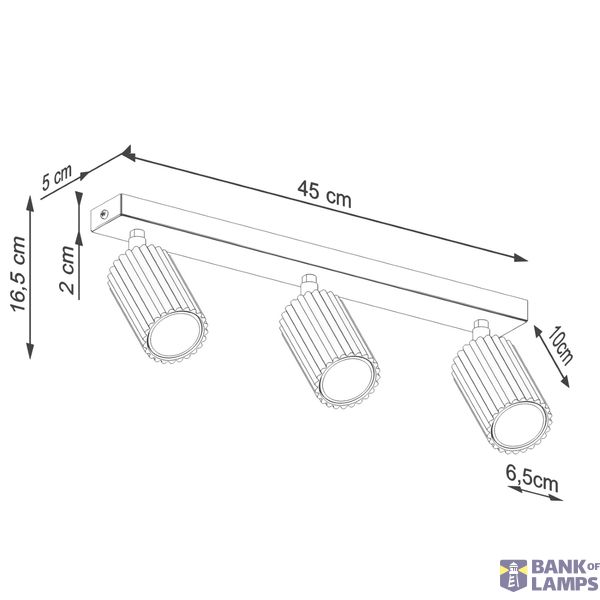 CEILING LAMP FROM THE KARBON SERIES, THREE MOVABLE BLACK SPOTLIGHTS FOR DINING ROOM image 5