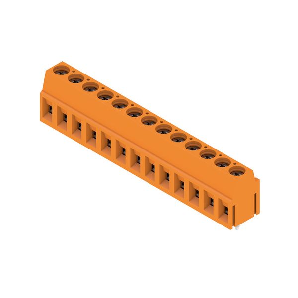 Printed circuit board terminals, 5.00 mm, Number of poles: 13, 90°, Solder pin length (l): 3.5 mm, tinned, orange, Clamping yoke connection, Clamping range, max. : 2.5 mm², Box image 2